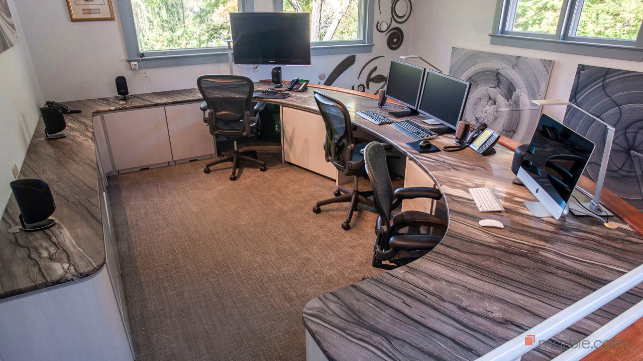 Sequoia Brown Granite Office Desk | Marble.com