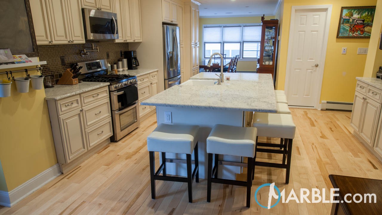 Bianco Romano Granite Kitchen Countertops | Marble.com