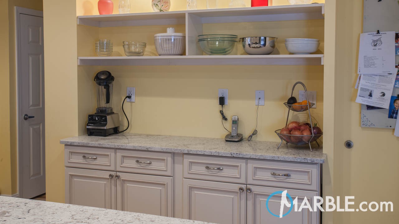 Bianco Romano Granite Kitchen Countertops | Marble.com