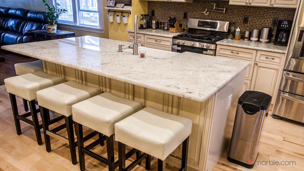 Bianco Romano Granite Kitchen | Marble.com