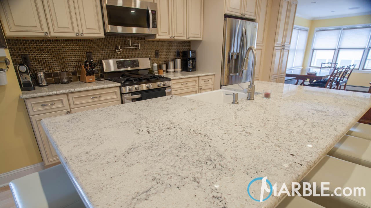 Bianco Romano Granite Kitchen Countertops | Marble.com