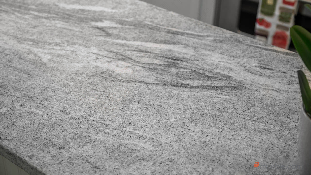 Viscont White Brushed Kitchen Granite Countertops | Marble.com