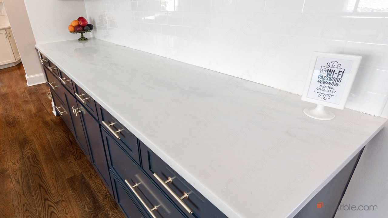 Classic White Quartzite Kitchen Countertops | Marble.com