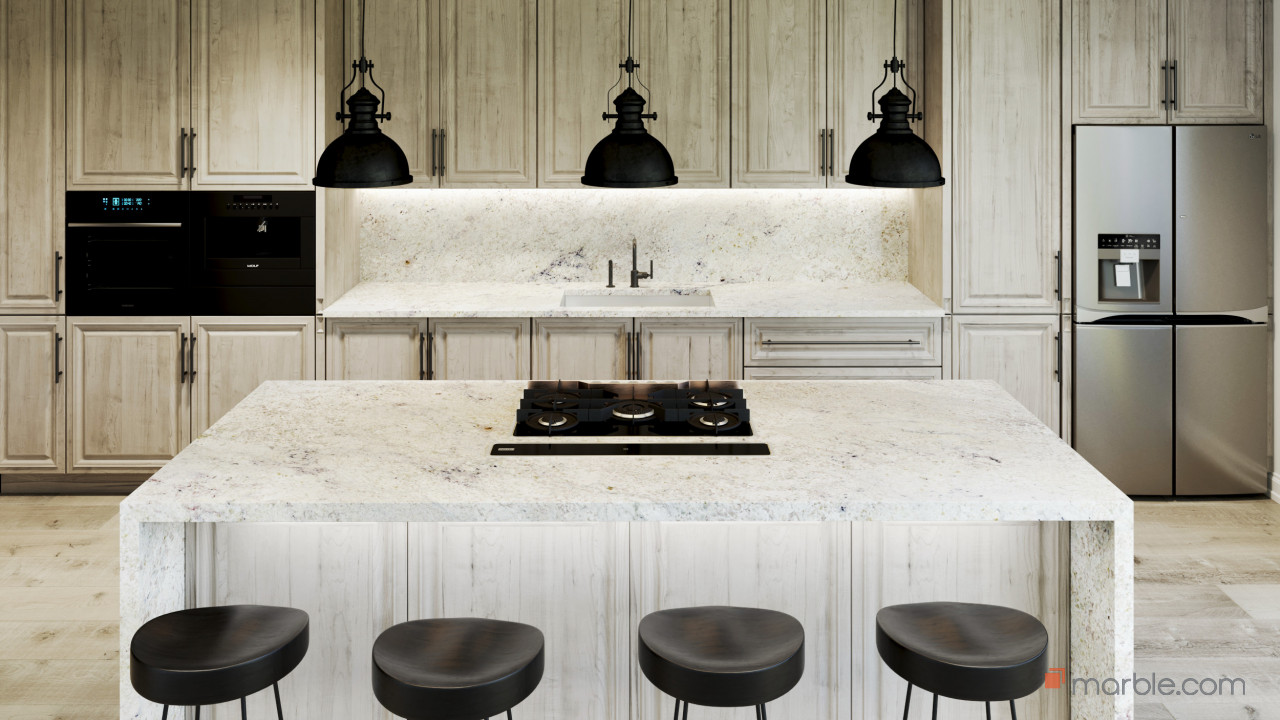 Bianco Romano Kitchen Countertop | Marble.com