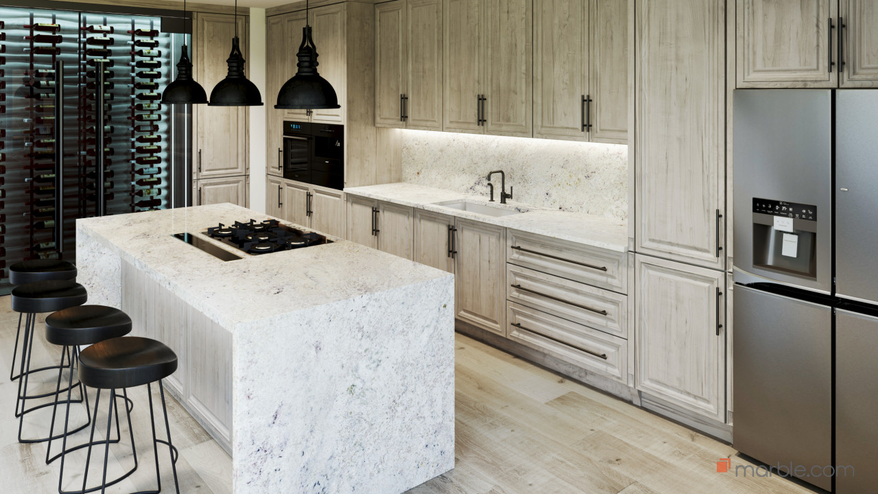 Bianco Romano Kitchen Countertop | Marble.com
