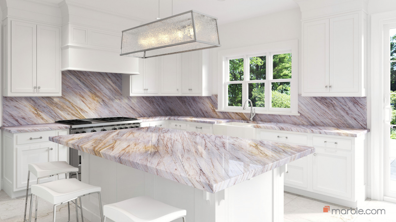 Aurora Blue Quartzite Kitchen Countertops | Marble.com