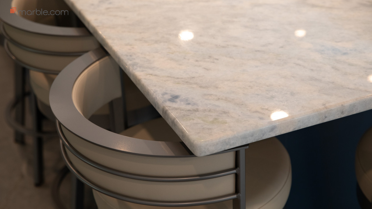 Ardella Cristallo Azul Quartzite Kitchen | Marble.com