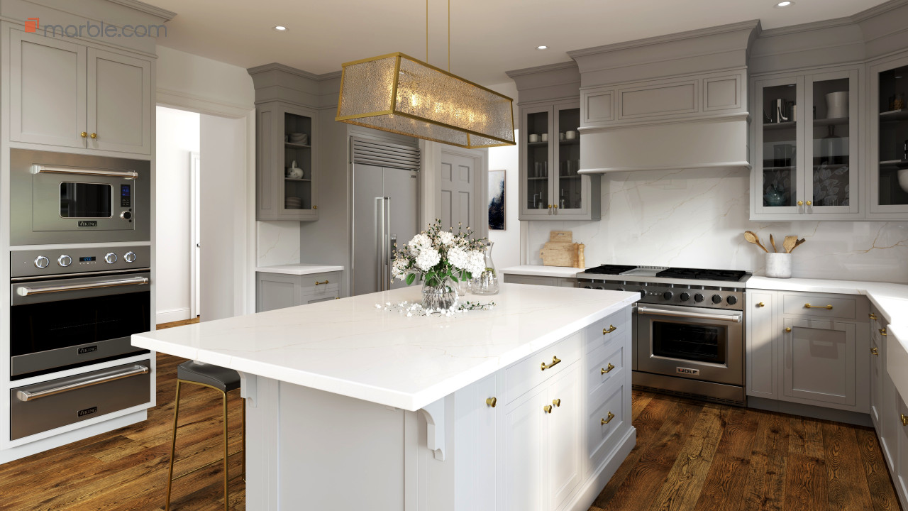 Alphina Quartz Kitchen Countertop | Marble.com