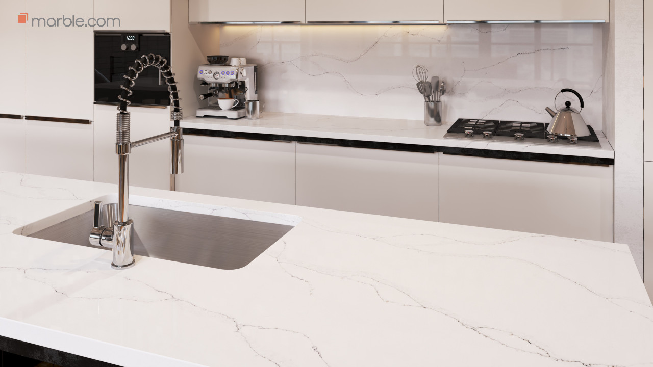 Borghini Silver Quartz Kitchen  | Marble.com