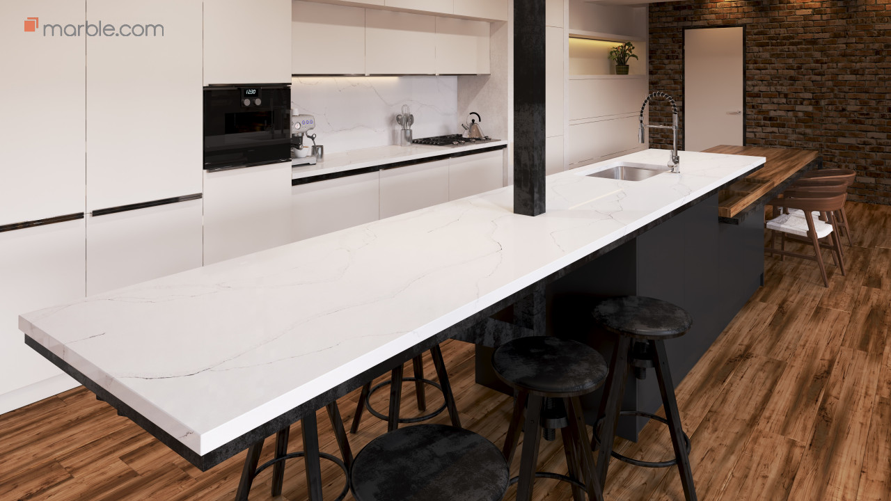 Borghini Silver Quartz Kitchen  | Marble.com