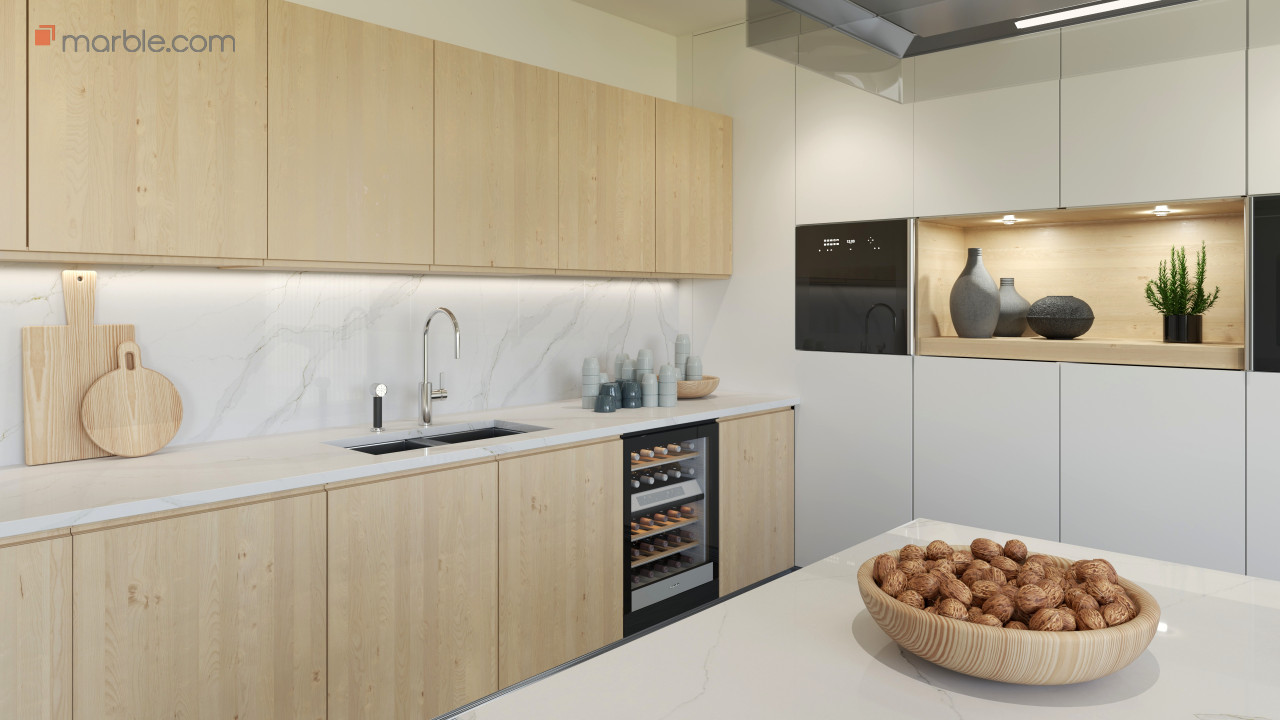 Calacatta Dior Quartz Kitchen Countertop | Marble.com