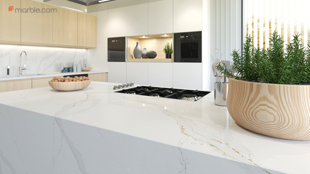 Calacatta Dior Quartz Kitchen Countertop | Marble.com