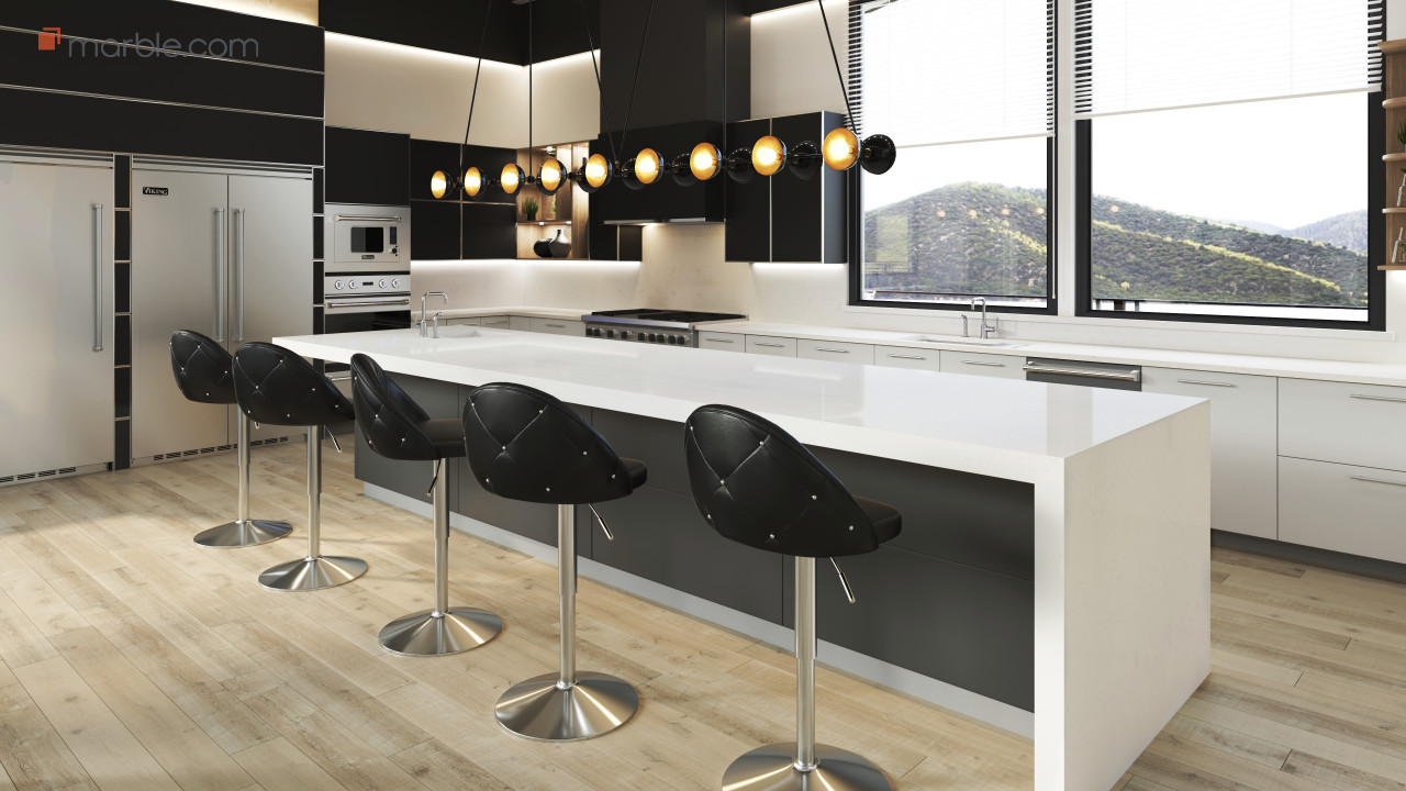 Carrara Quartz Kitchen Countertop | Marble.com