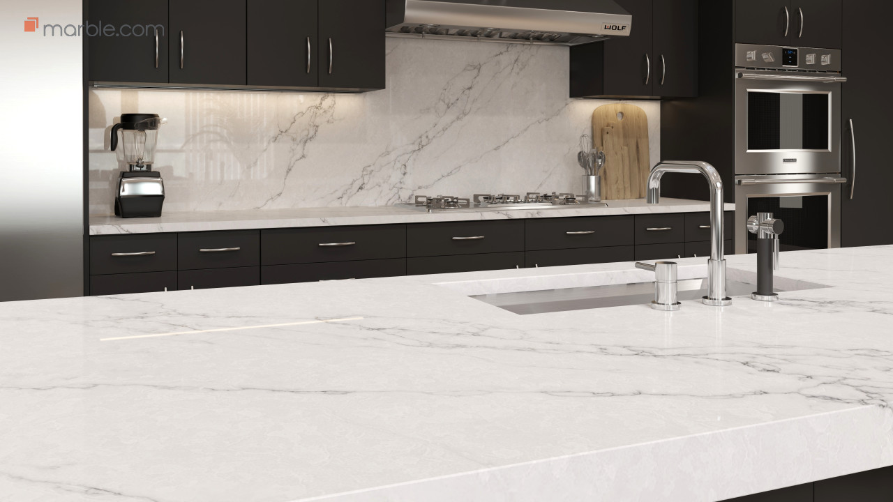 Dolomite Grey Quartz Kitchen Countertop | Marble.com