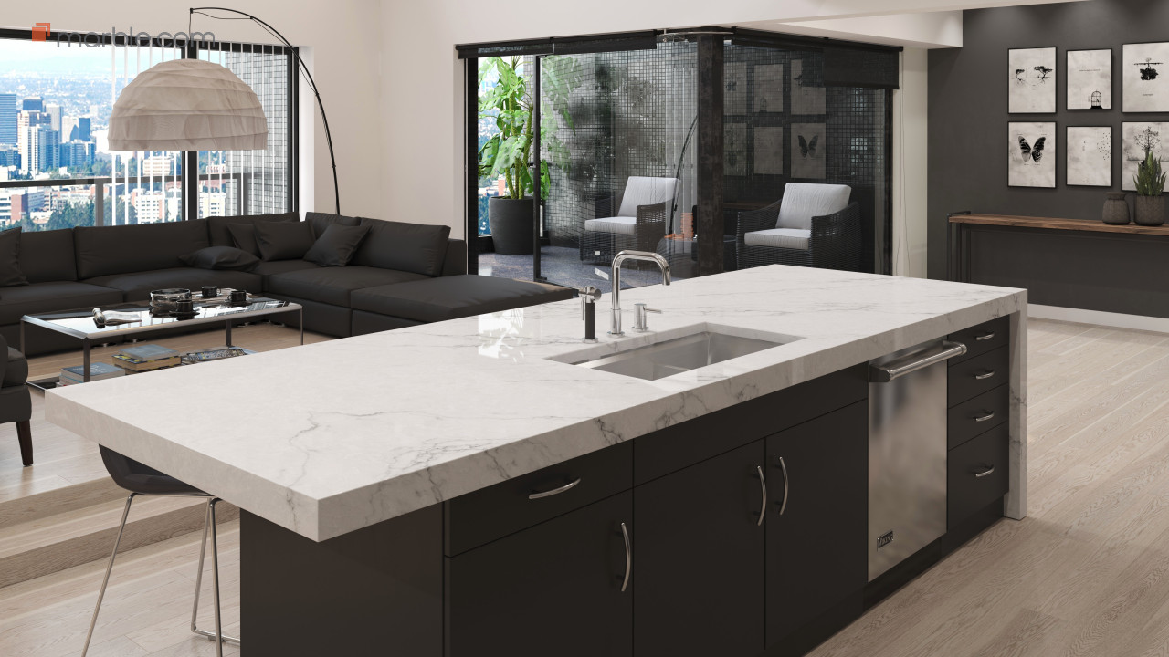Dolomite Grey Quartz Kitchen Countertop | Marble.com