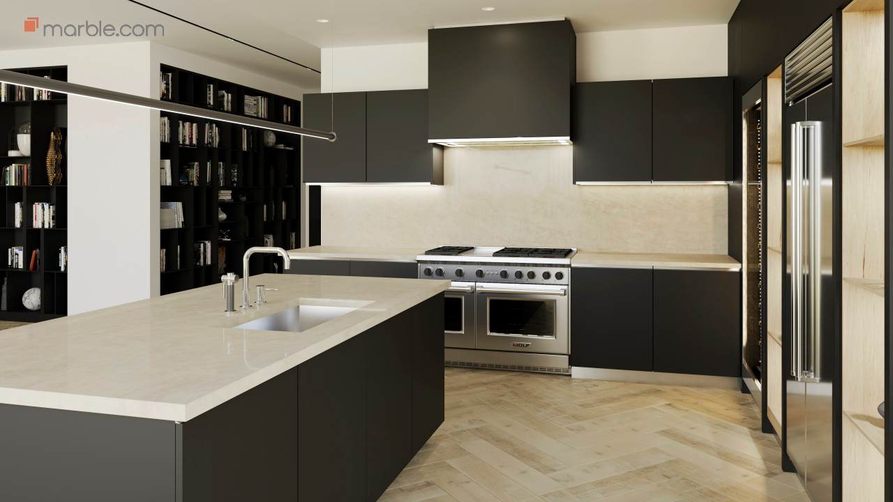 Taj Mahal Quartz Kitchen Countertop | Marble.com